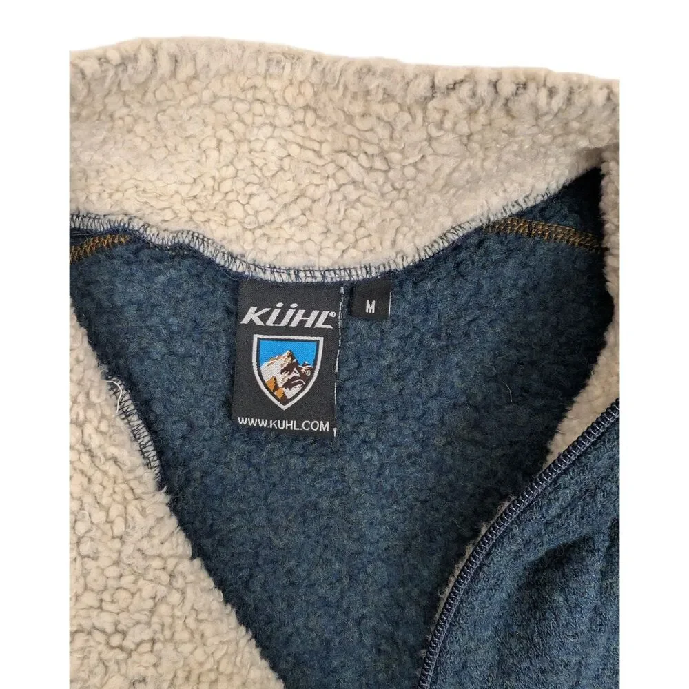 Kuhl Alfpaca Fleece‎ Pullover Jacket Men’s Medium Blue 1/4 Zip Classic Fit